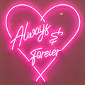 Always & Forever Inside Heart Outline LED Neon Sign