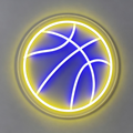 Full Basketball In Circular Outer Frame LED Neon Sign