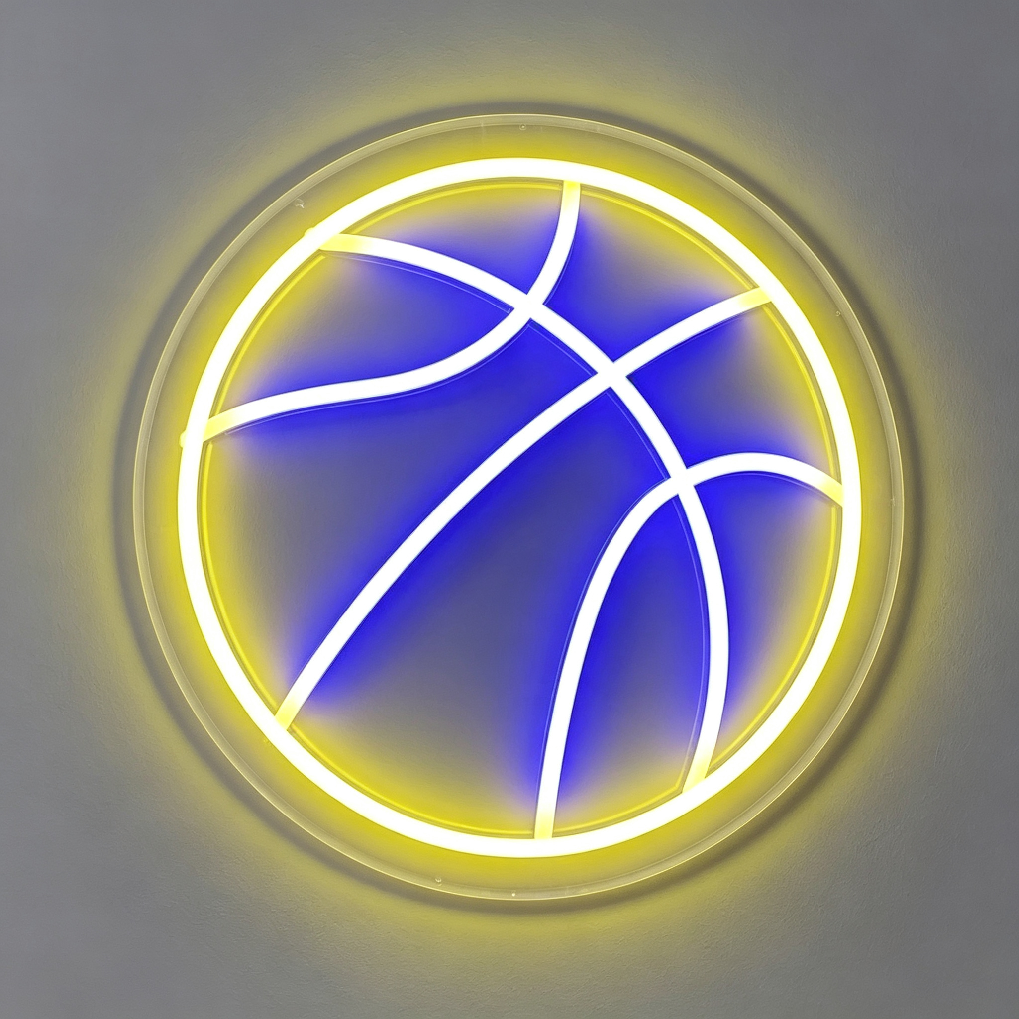 Full Basketball In Circular Outer Frame LED Neon Sign