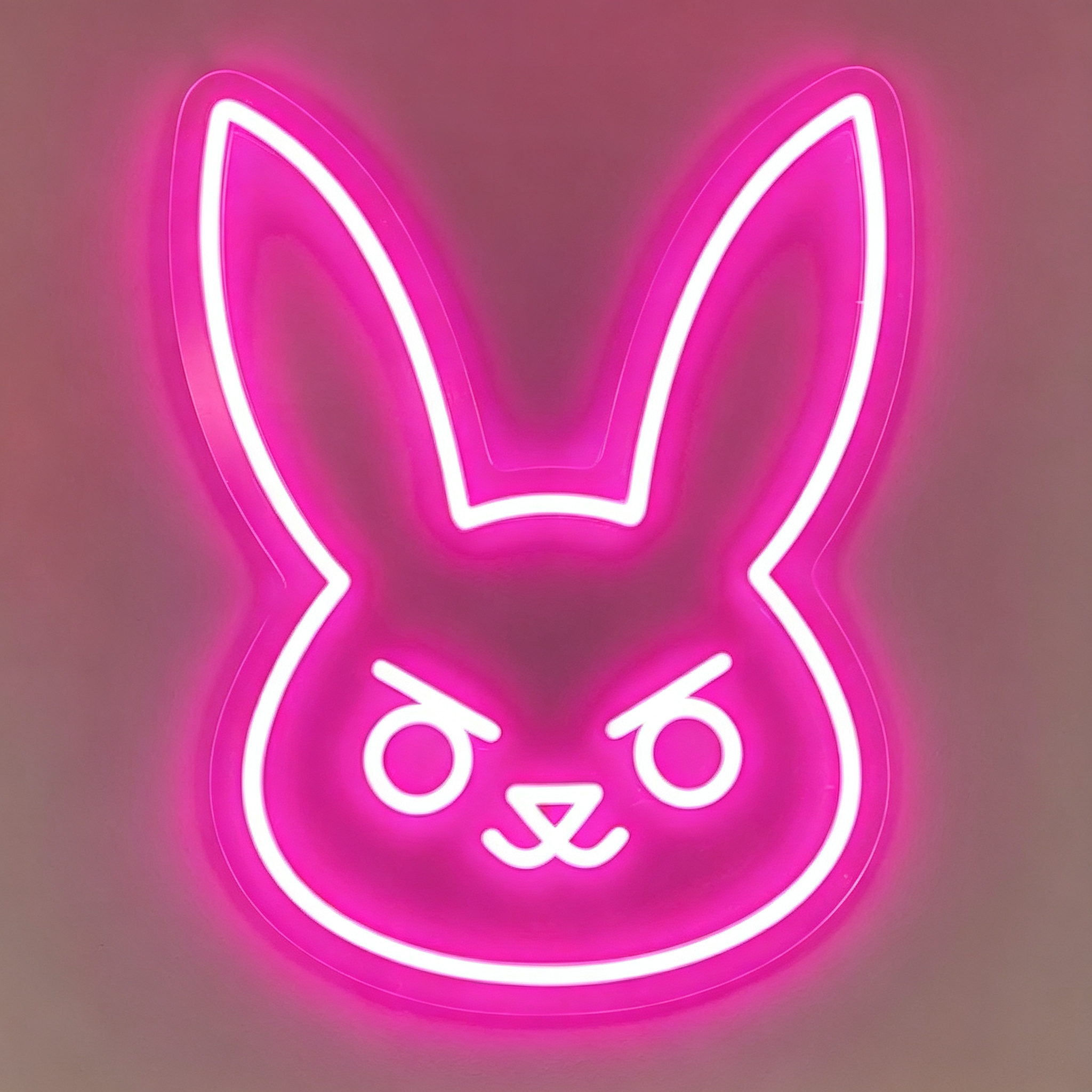 Angry Bunny Rabbit Head LED Neon Sign