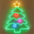 Wavy Layered Christmas Tree with Star Neon Sign