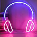 Over-Ear Headphones Outline LED Neon Sign