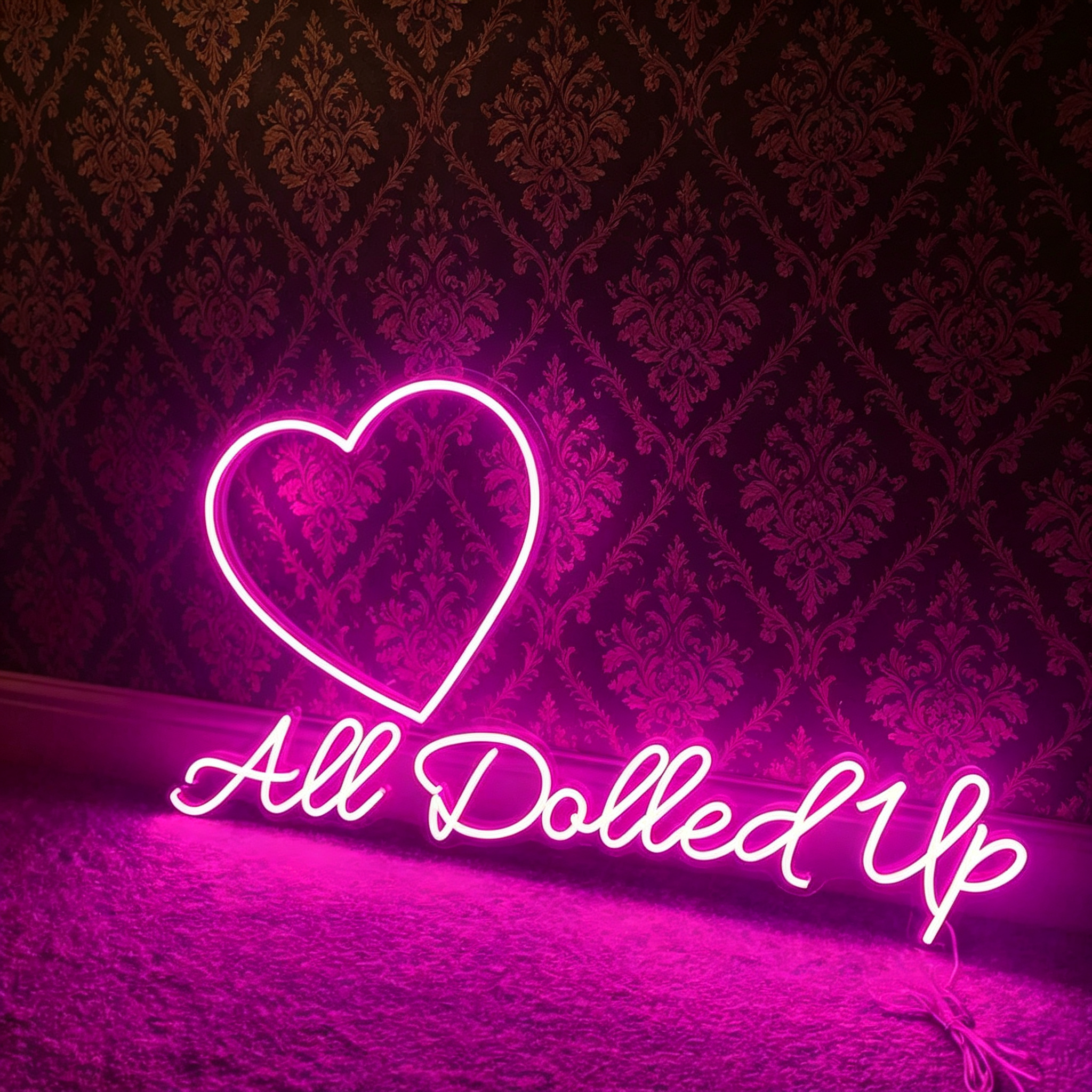 All Dolled Up with Heart LED Neon Sign