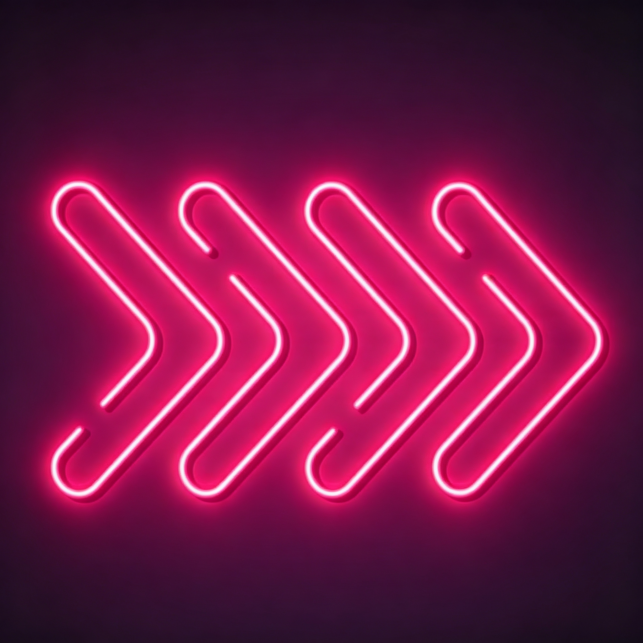 Four Parallel Rounded Right Directional Arrows LED Neon Sign