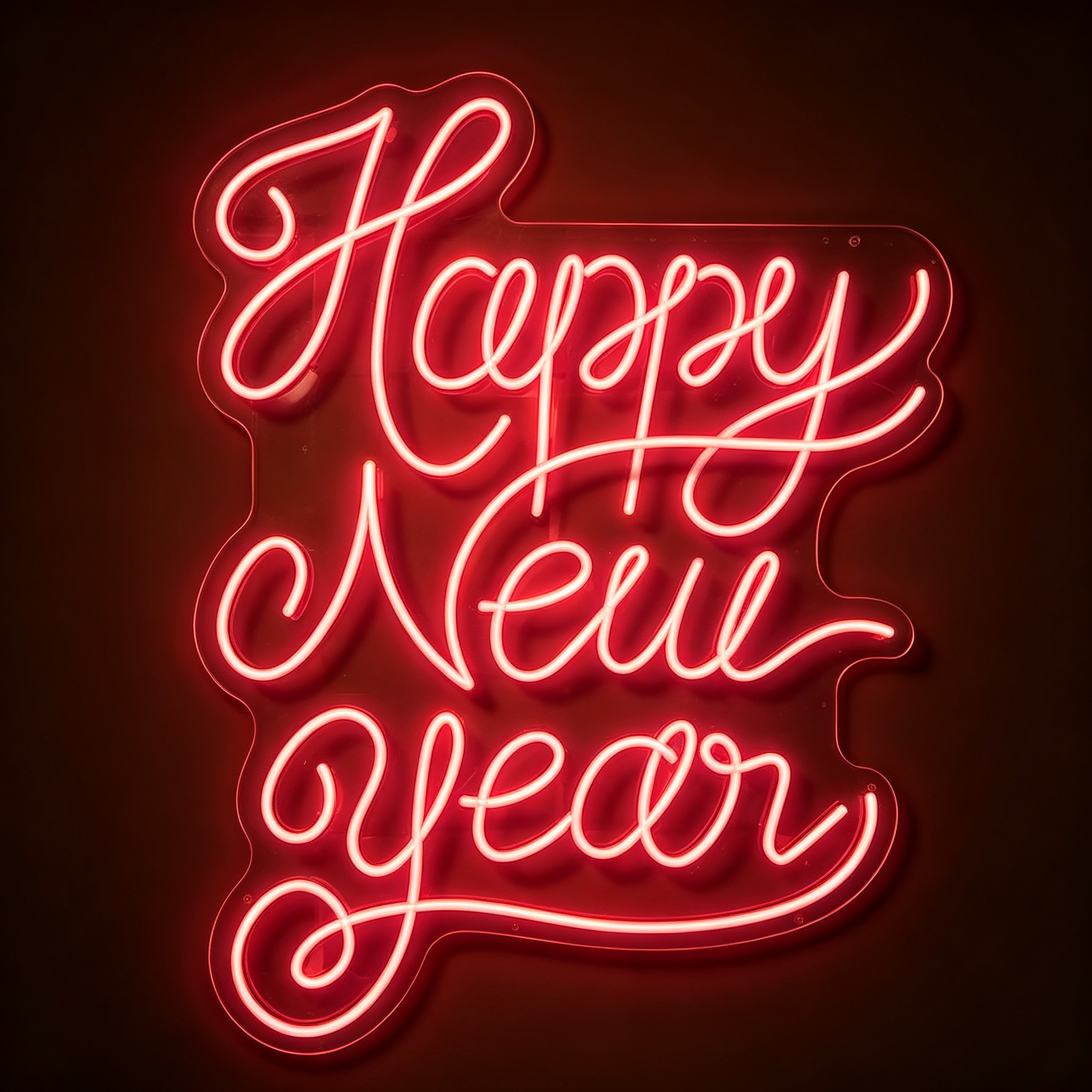 Happy New Year Elegant Cursive LED Neon Sign