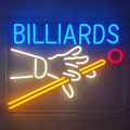 Billiards Hand Holding Cue Pool Neon Sign