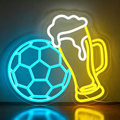 Football & Beer Mug Neon Sign