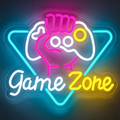 Game Zone Triangular Frame with Controller Neon Sign