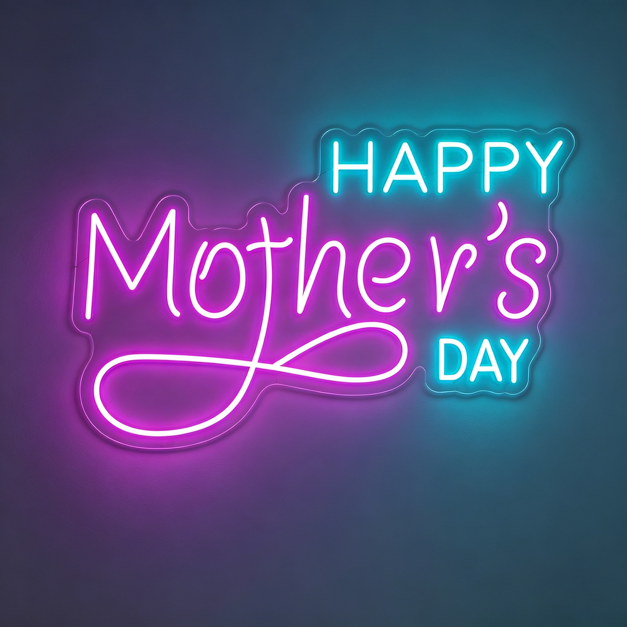 Happy Mother's Day Modern Script Neon Sign