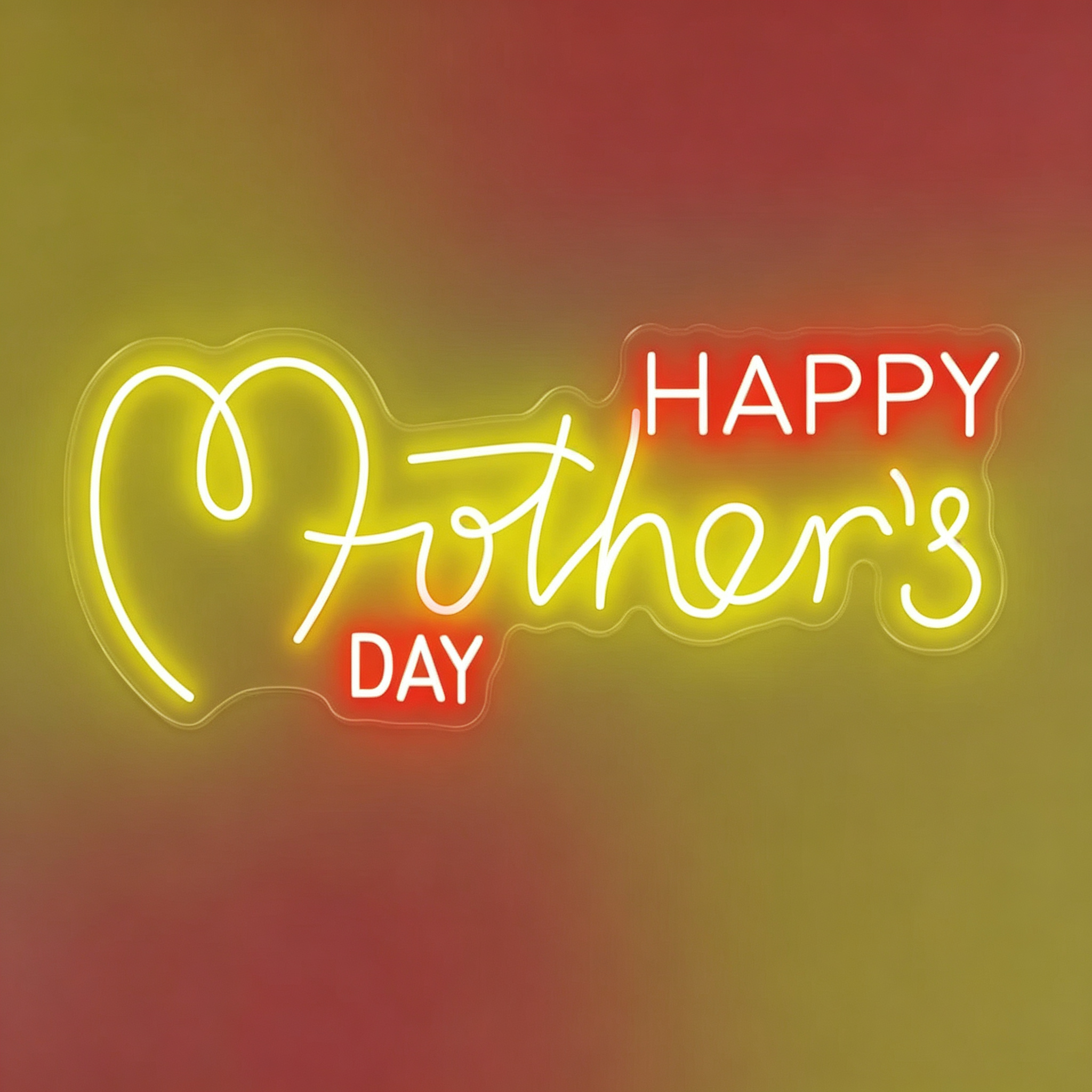 Happy Mother's Day Heart Integrated Neon Sign
