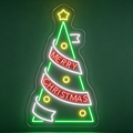 Merry Christmas Tree Spiral Banner Neon Sign