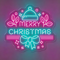 Merry Christmas Winter Badge Neon Sign
