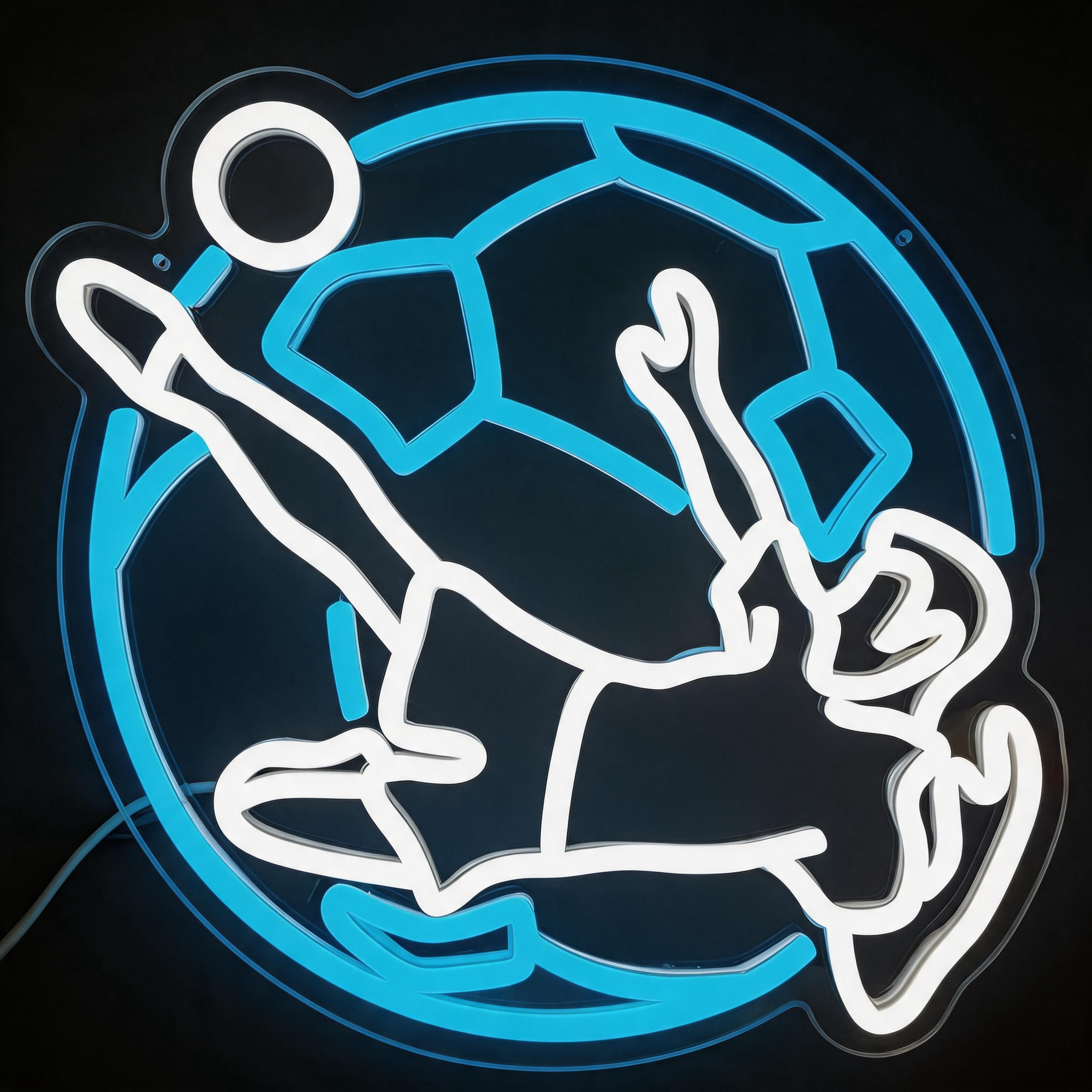 Bicycle Kick Soccer Player Neon Sign